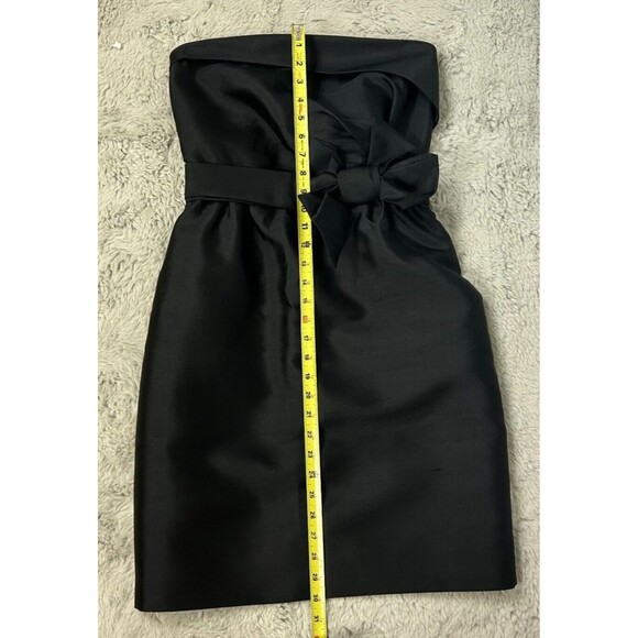 KATE SPADE Kay Dress-Strapless Silk Faille w Bow-Cocktail Party Mini- Black Sz 4 - Picture 6 of 7